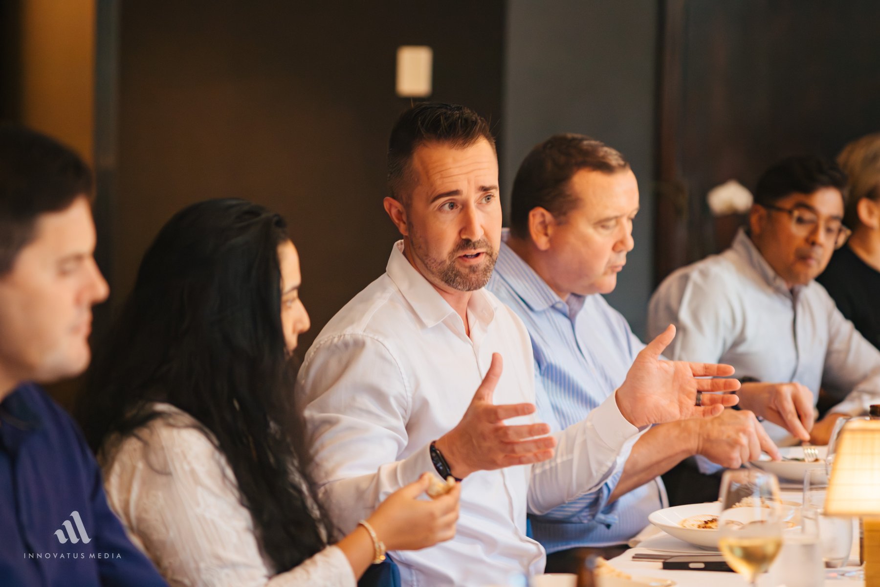 Senior executive contributing to roundtable discussion